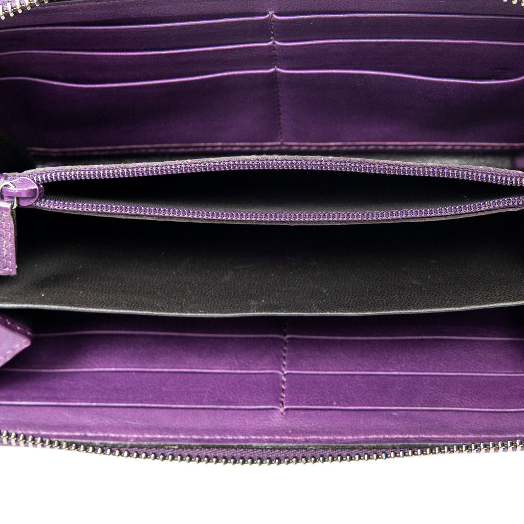 Wallet Zip Around Wallet Purple Microguccissima Leather