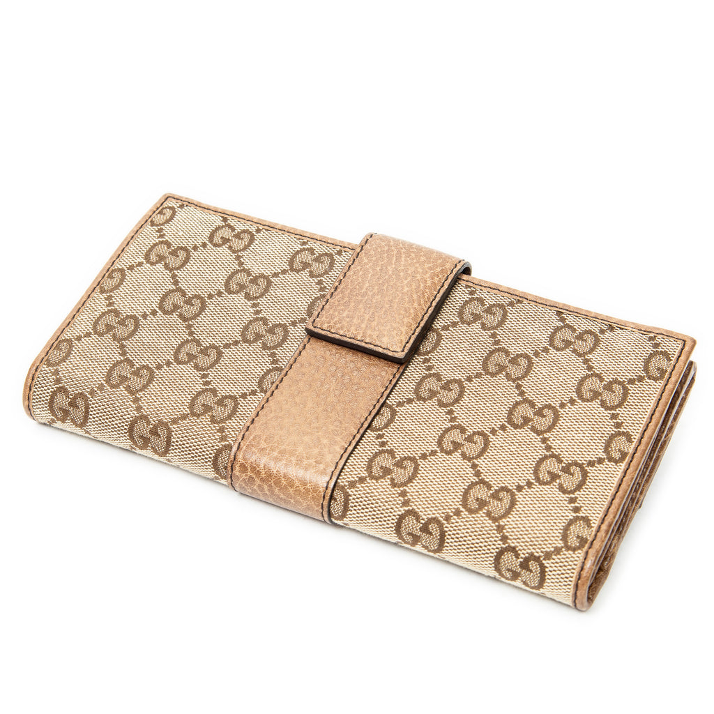 Wallet Continental Flap Wallet Beige Monogrammed Canvas