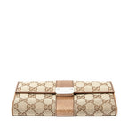Wallet Continental Flap Wallet Beige Monogrammed Canvas