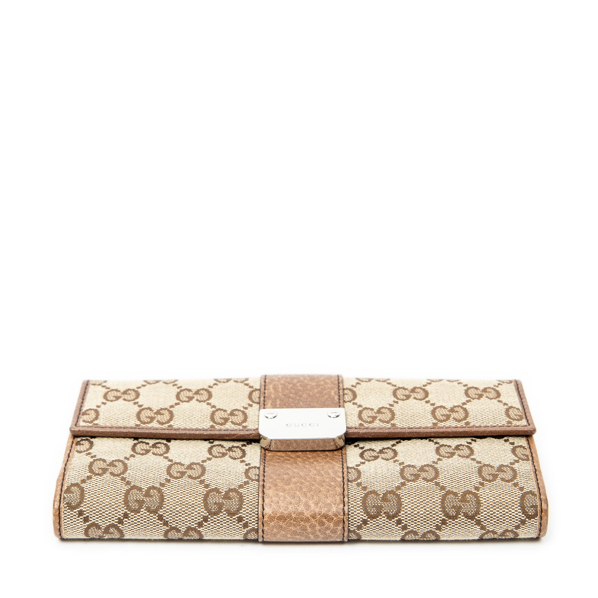 Wallet Continental Flap Wallet Beige Monogrammed Canvas