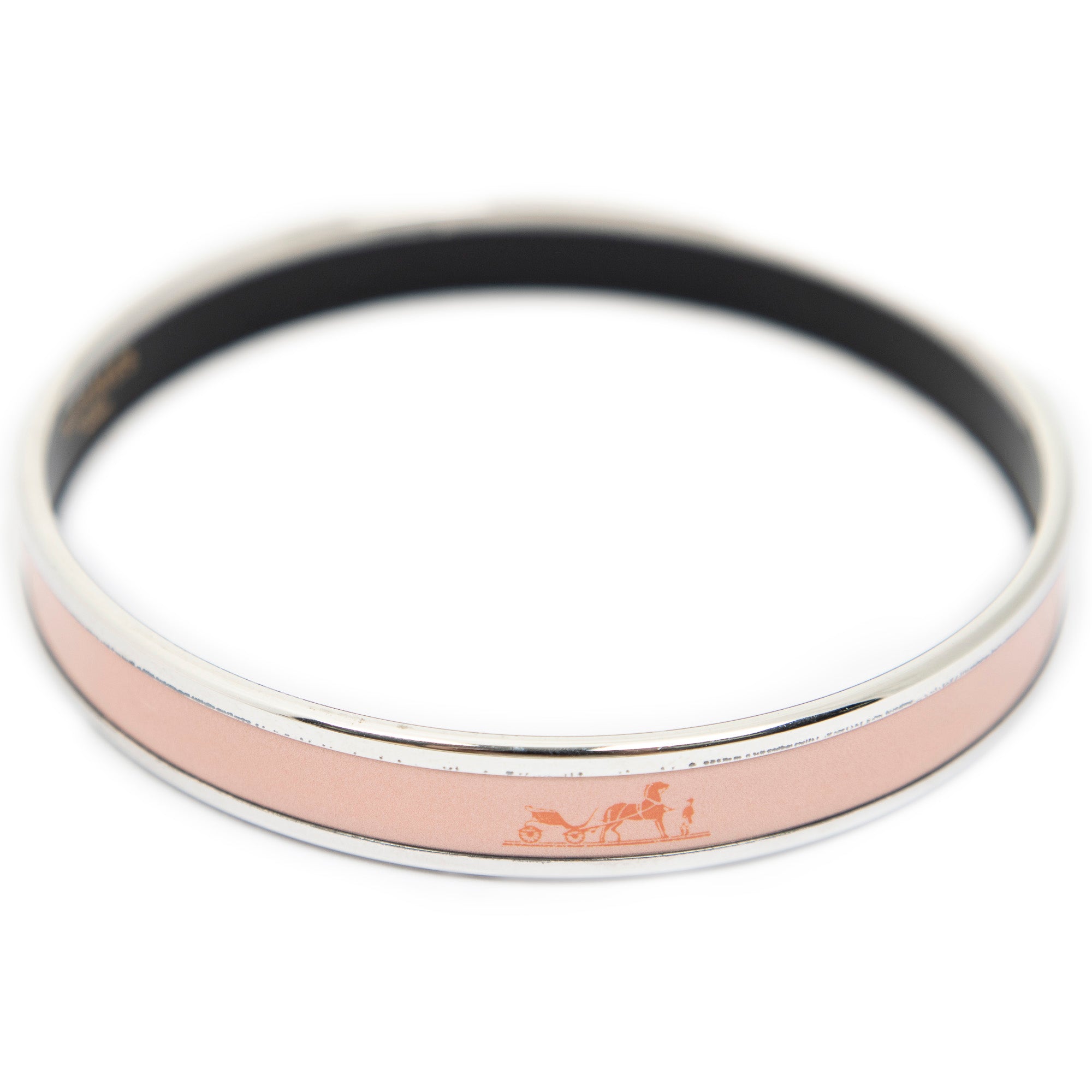 Bracelet Enamel Bangle PM Pink Logo Motif