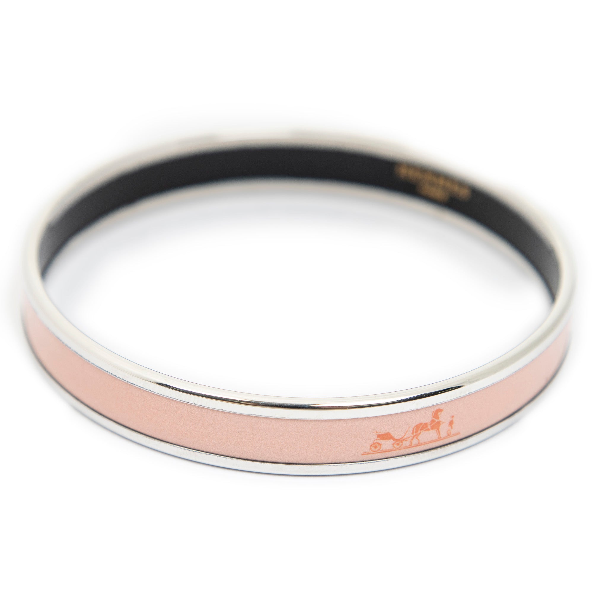 Bracelet Enamel Bangle PM Pink Logo Motif