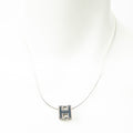 Necklace H Cube Pendant Necklace Silver Silver Plated