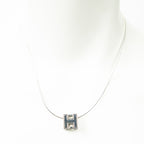 Necklace H Cube Pendant Necklace Silver Silver Plated