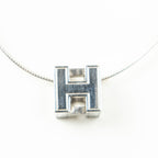 Necklace H Cube Pendant Necklace Silver Silver Plated