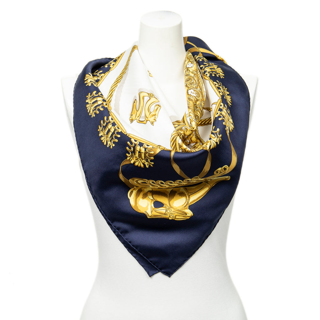 Scarf Scarf Navy 100% Twill Silk