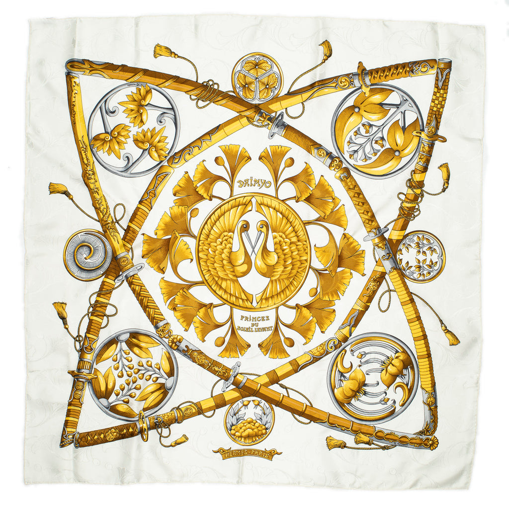 Scarf Scarf Ivory 100% Jacquard Silk
