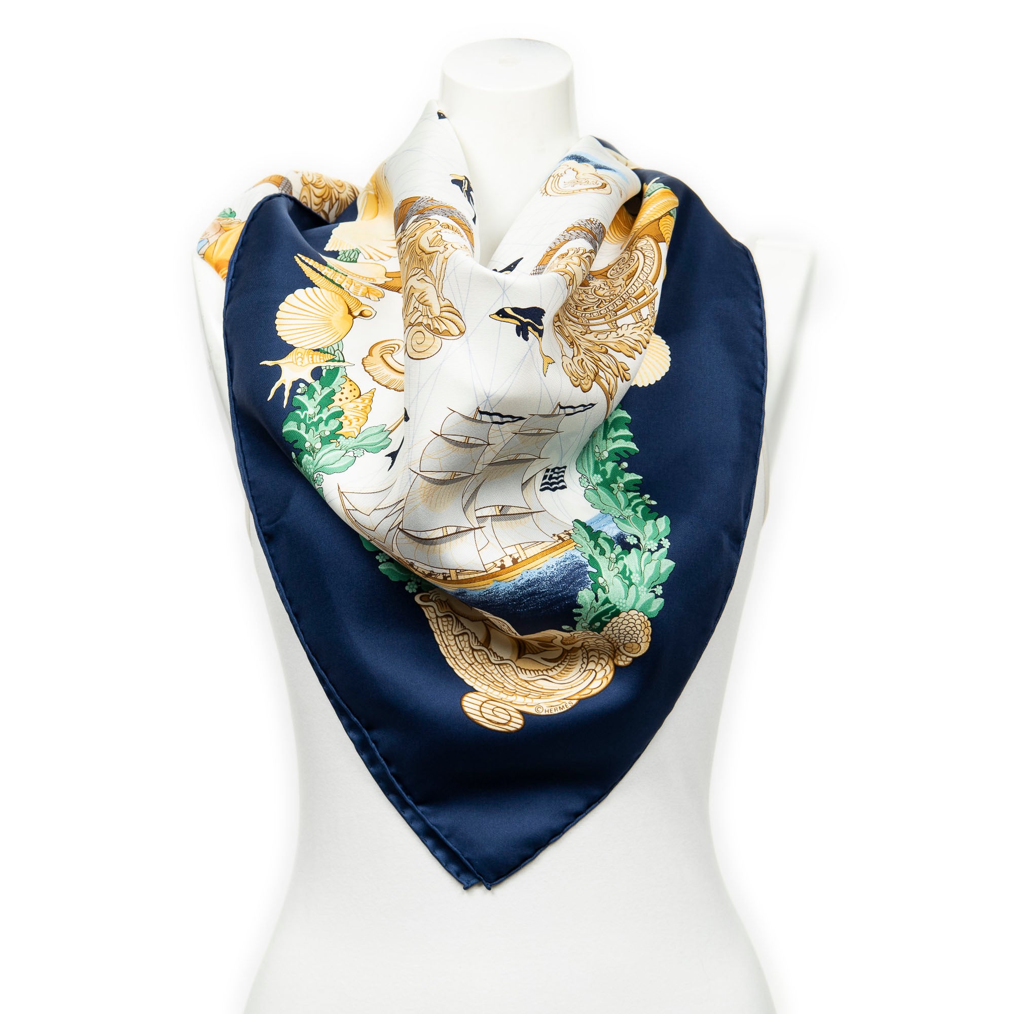 Scarf Scarf Blue 100% Twill Silk