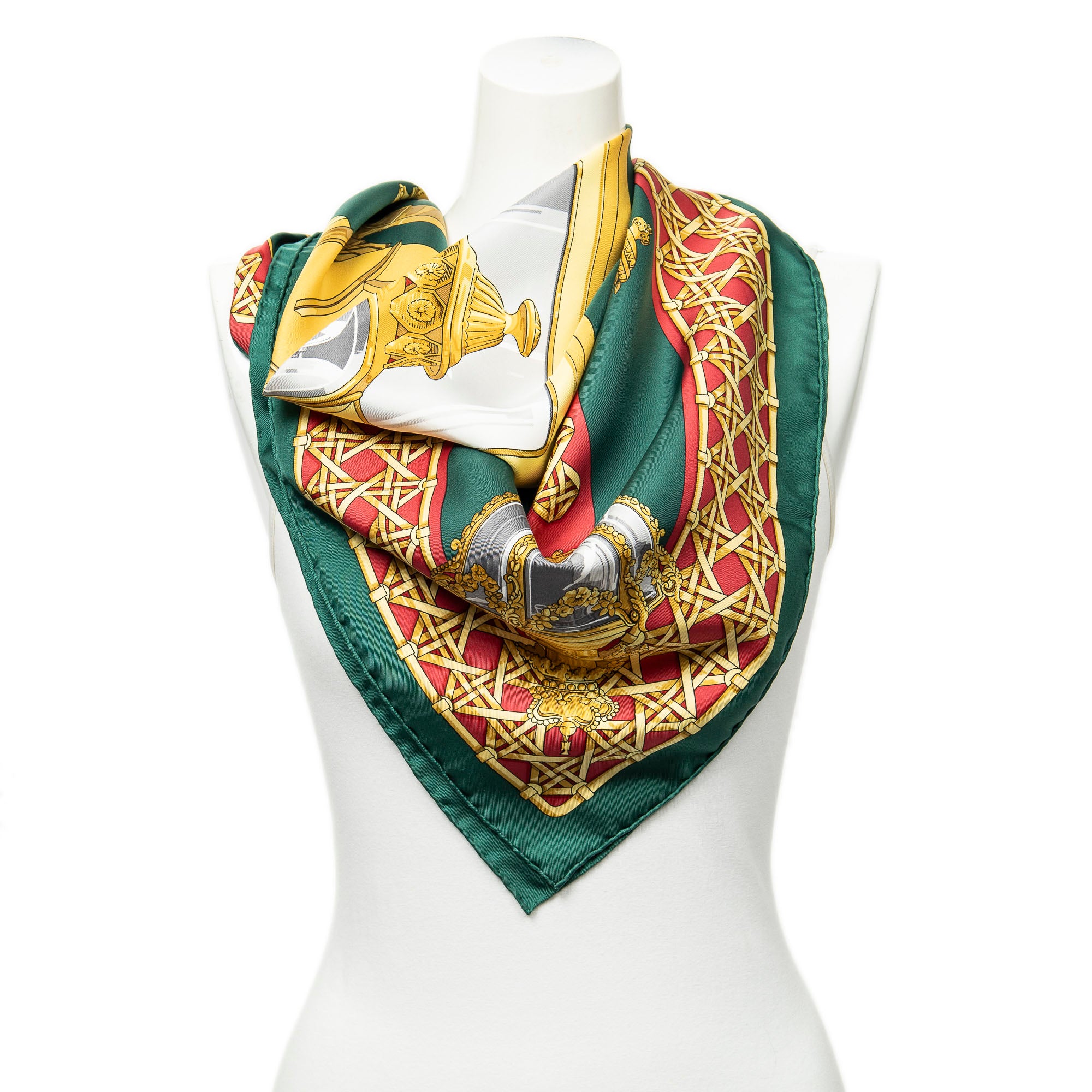 Scarf Scarf Green 100% Twill Silk
