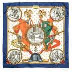 Scarf Scarf Blue 100% Jacquard Silk