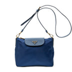 Shoulder Bag Small Zip Crossbody Blue Nylon Canvas