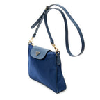 Shoulder Bag Small Zip Crossbody Blue Nylon Canvas