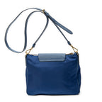 Shoulder Bag Small Zip Crossbody Blue Nylon Canvas
