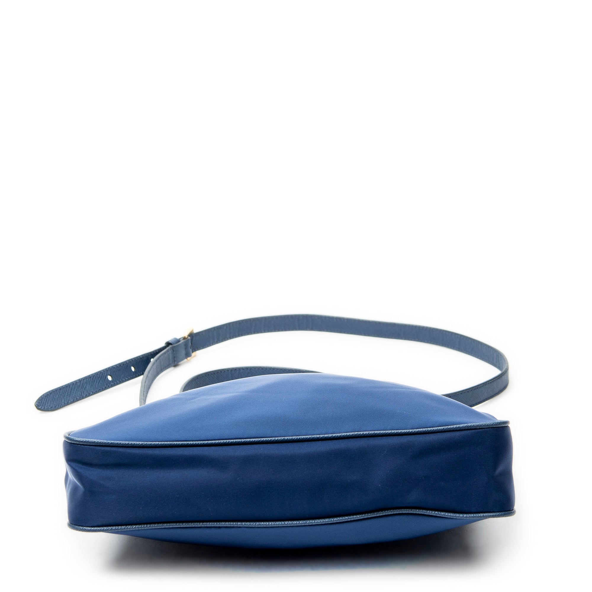 Shoulder Bag Small Zip Crossbody Blue Nylon Canvas