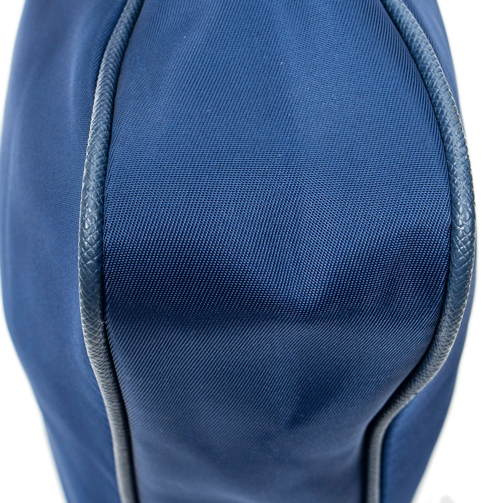 Shoulder Bag Small Zip Crossbody Blue Nylon Canvas