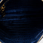 Shoulder Bag Small Zip Crossbody Blue Nylon Canvas