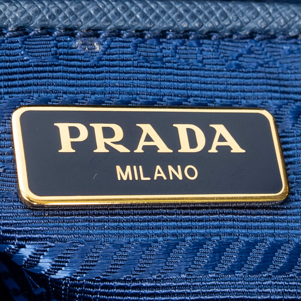Shoulder Bag Small Zip Crossbody Blue Nylon Canvas