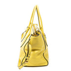 Shoulder Bag Twin Pocket Double Handle Tote Yellow Vitello Soft Leather