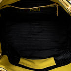 Shoulder Bag Twin Pocket Double Handle Tote Yellow Vitello Soft Leather