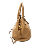 Shoulder Bag Convertible Tote Tan Vitello Daino Leather
