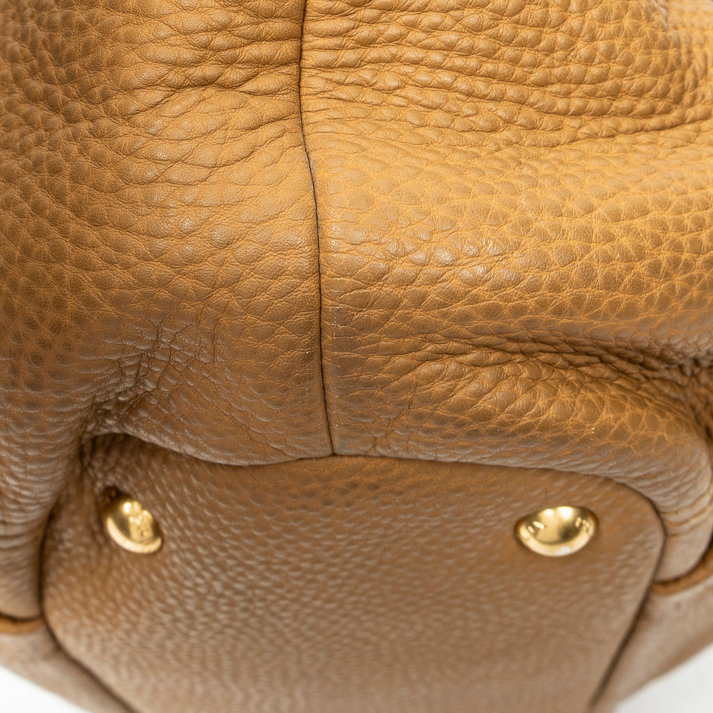 Shoulder Bag Convertible Tote Tan Vitello Daino Leather