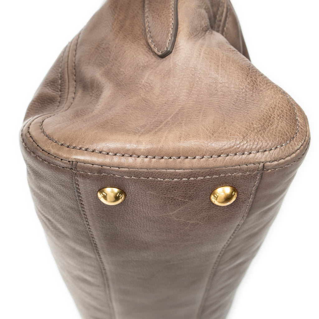 Shoulder Bag Slip Pocket Soft Boston Light Brown Vitello Lux Leather
