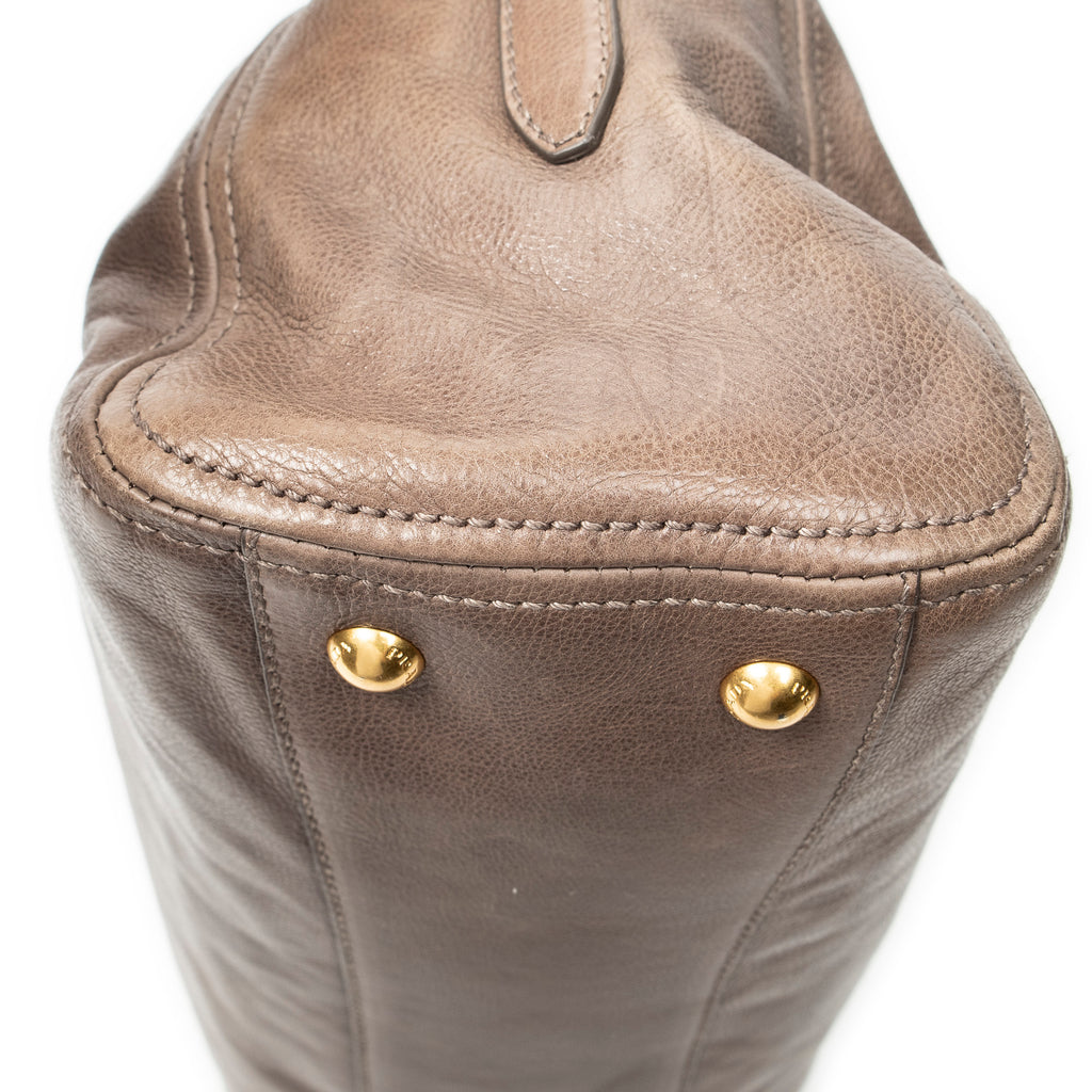 Shoulder Bag Slip Pocket Soft Boston Light Brown Vitello Lux Leather
