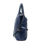 Shoulder Bag Large Shopping Tote Navy Vitello Daino Leather
