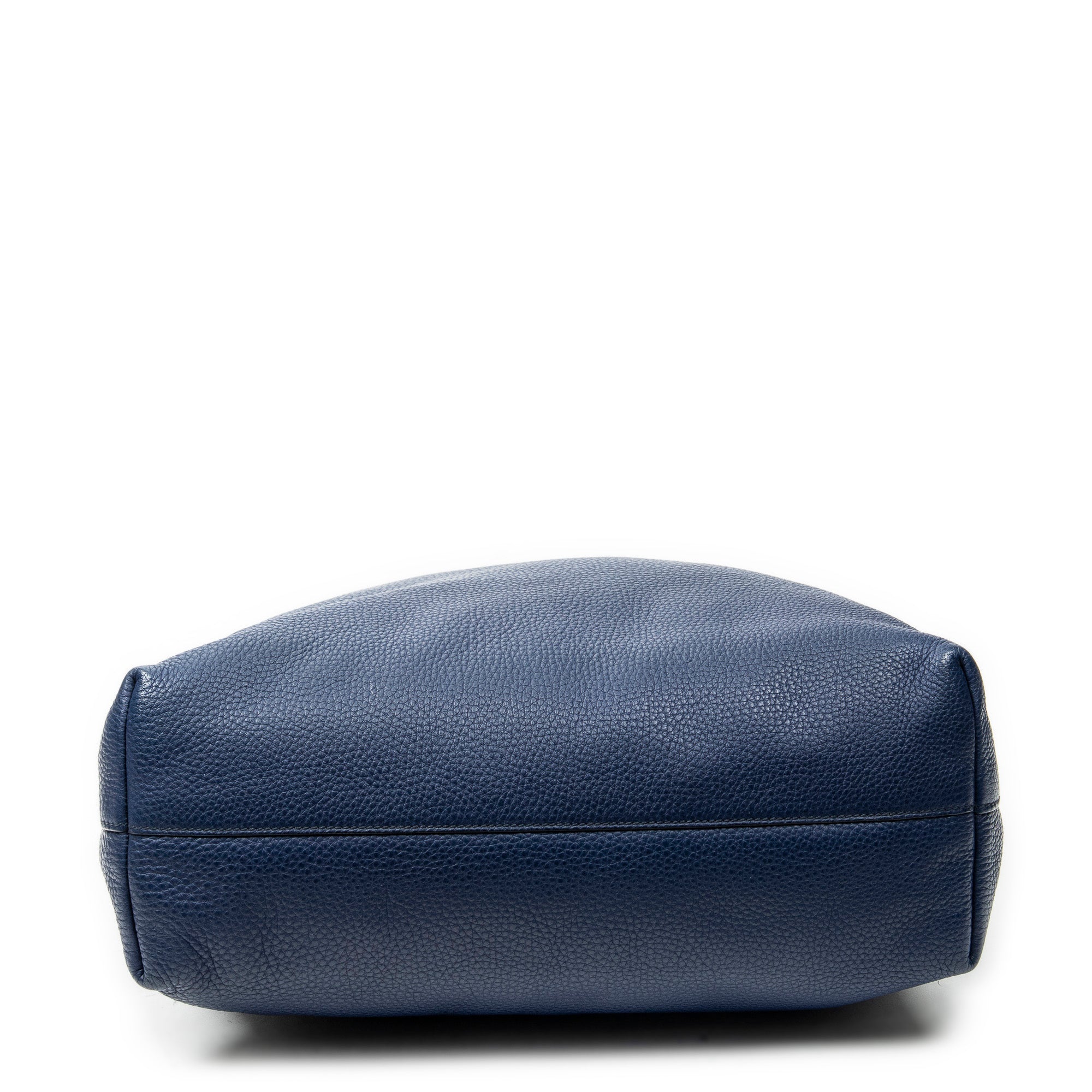 Shoulder Bag Large Shopping Tote Navy Vitello Daino Leather