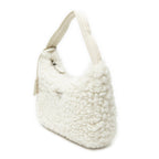 Shoulder Bag Mini Shearling Zip Hobo Ivory Shearling Canvas