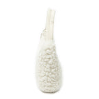Shoulder Bag Mini Shearling Zip Hobo Ivory Shearling Canvas