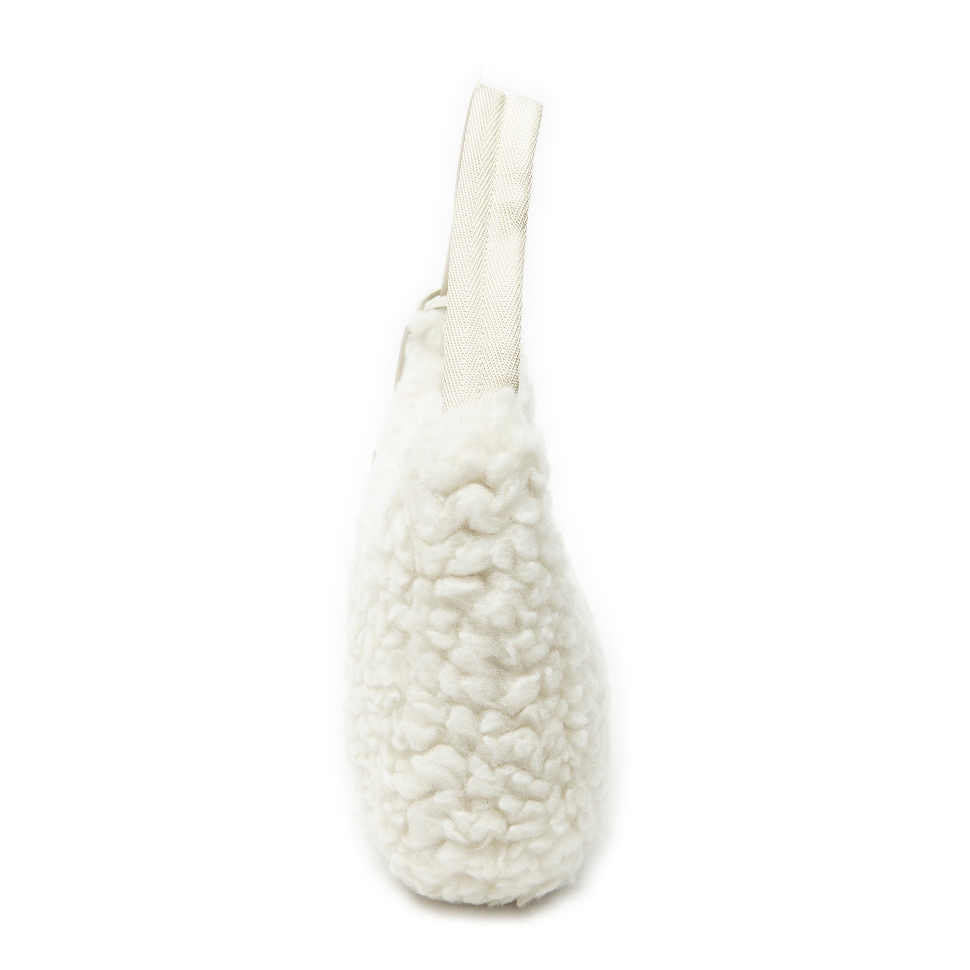 Shoulder Bag Mini Shearling Zip Hobo Ivory Shearling Canvas