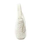 Shoulder Bag Mini Shearling Zip Hobo Ivory Shearling Canvas