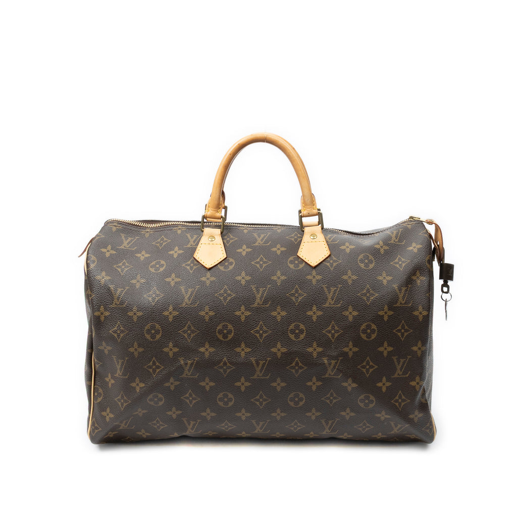 Handbag Speedy 40 Brown Monogram Canvas