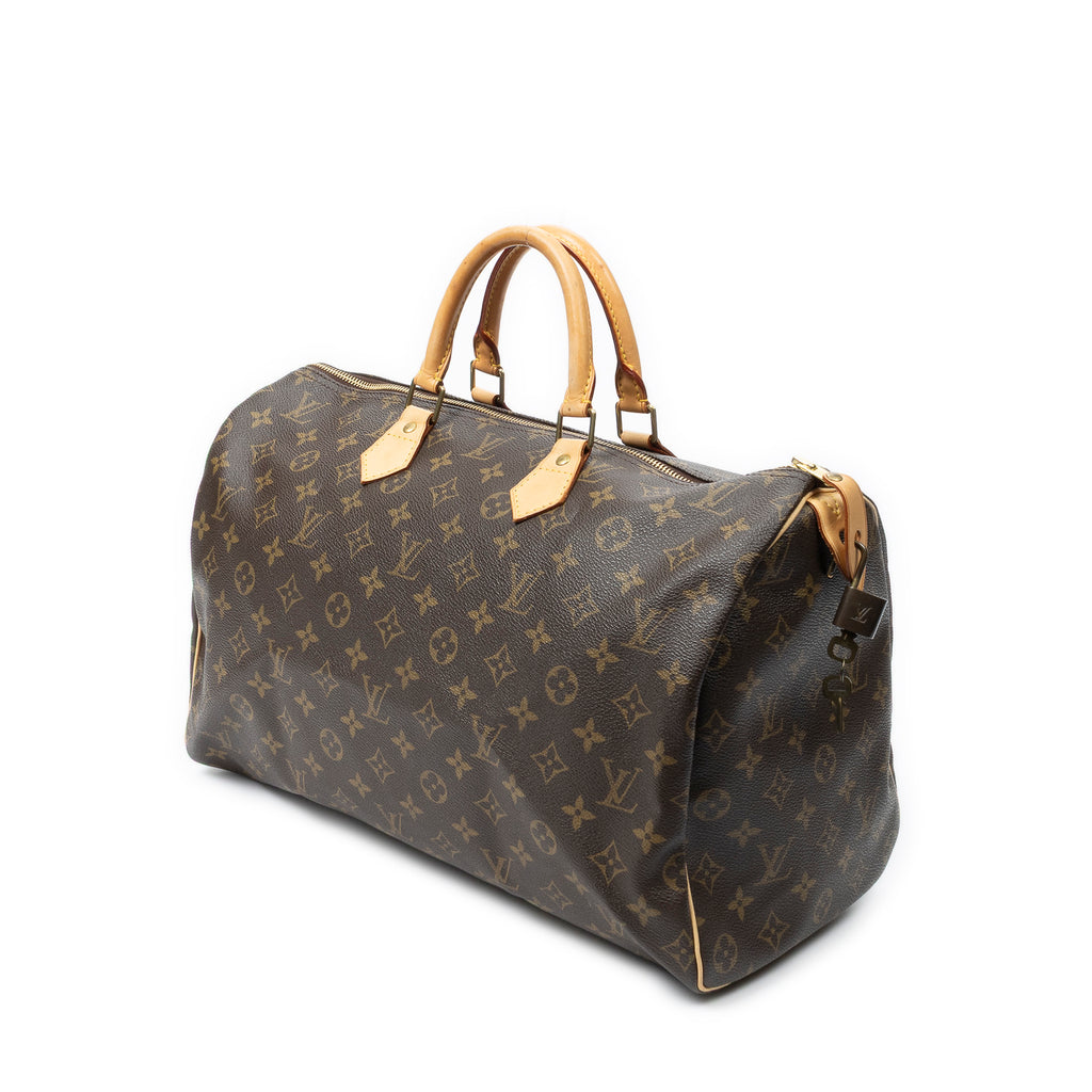 Handbag Speedy 40 Brown Monogram Canvas