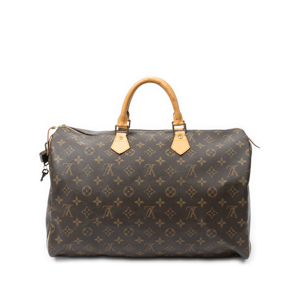 Handbag Speedy 40 Brown Monogram Canvas