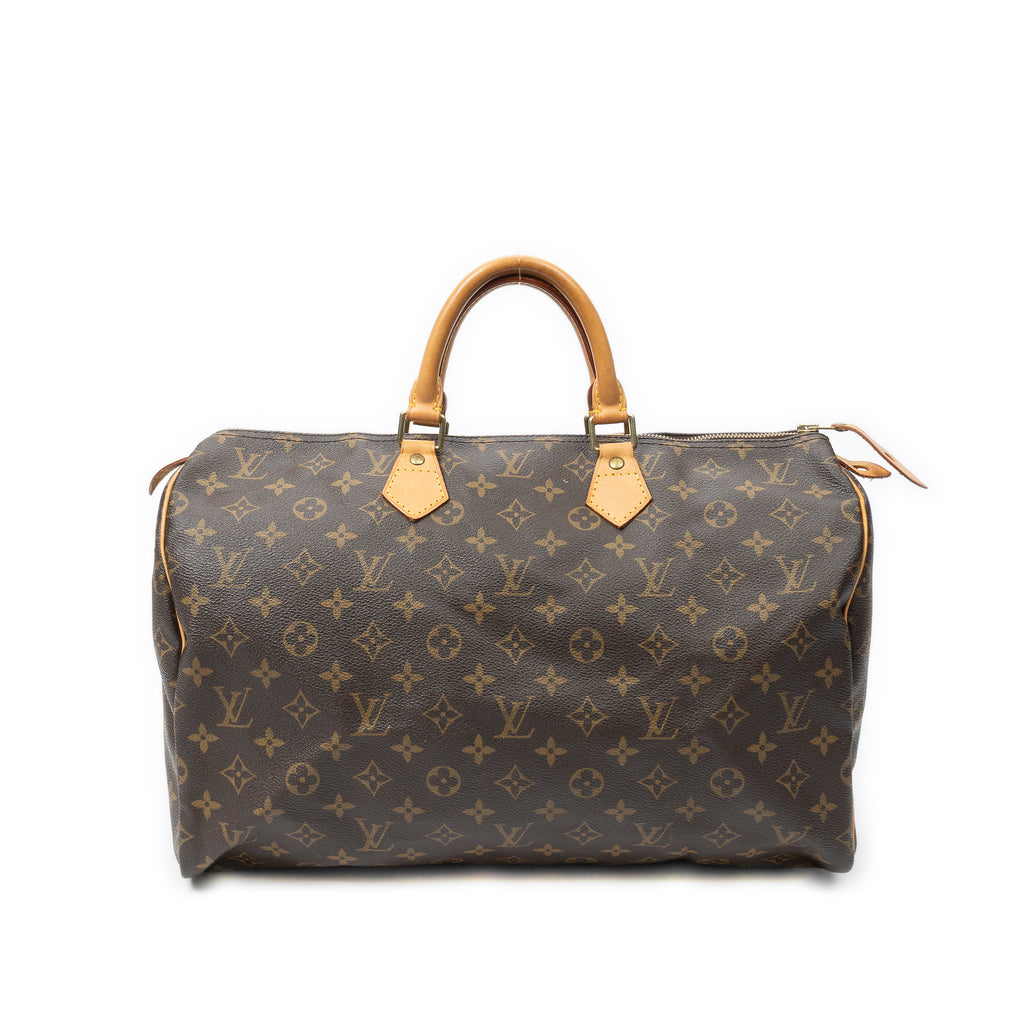 Handbag Speedy 40 Brown Monogram Canvas