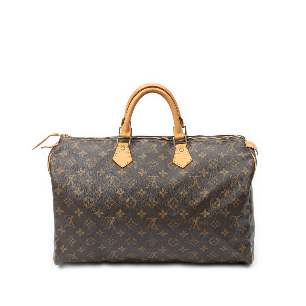 Handbag Speedy 40 Brown Monogram Canvas