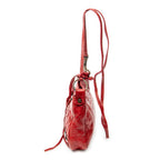 Shoulder Bag Classic Hip Crossbody Red Distressed Leather