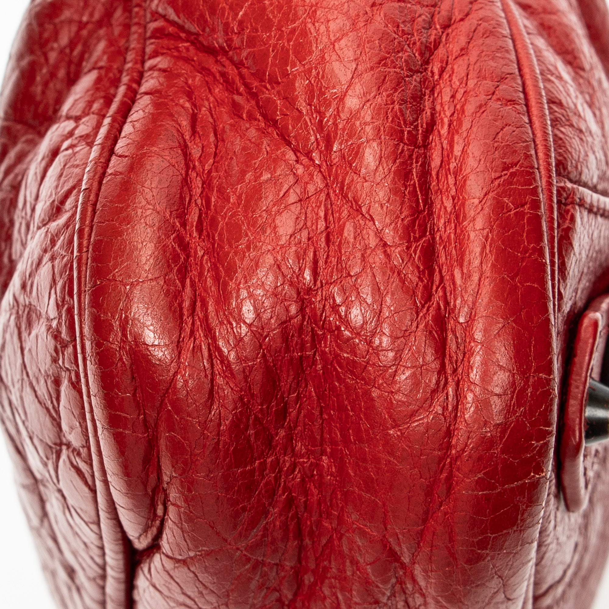 Shoulder Bag Classic Hip Crossbody Red Distressed Leather