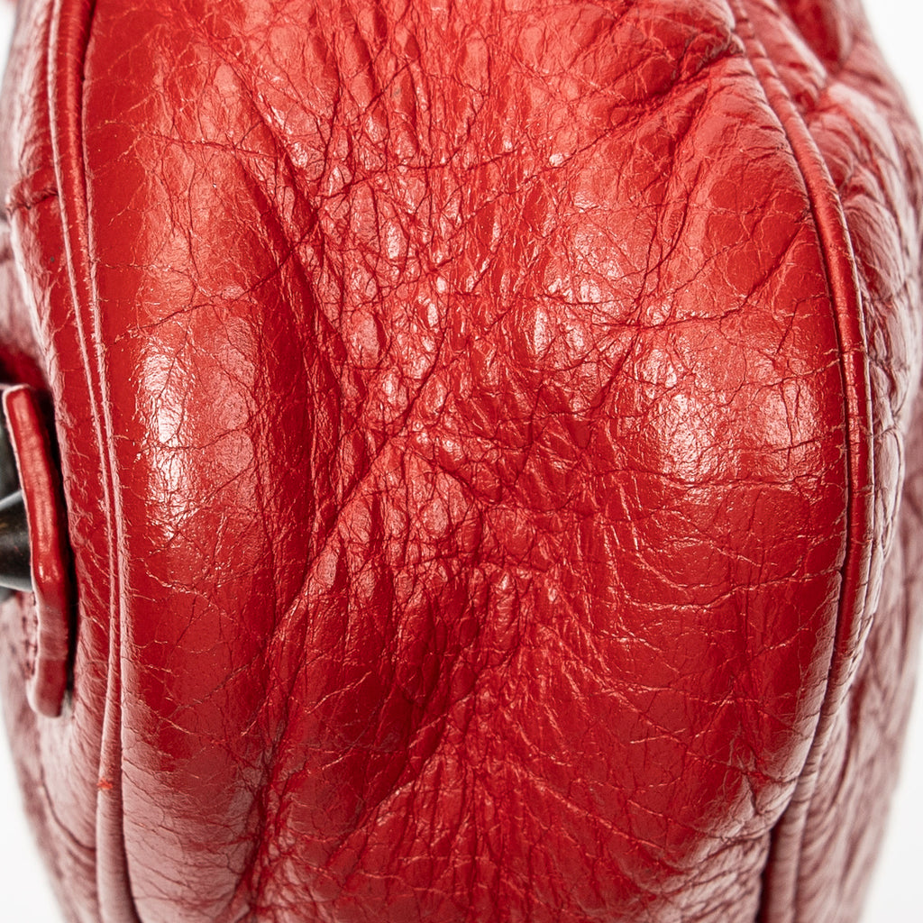 Shoulder Bag Classic Hip Crossbody Red Distressed Leather