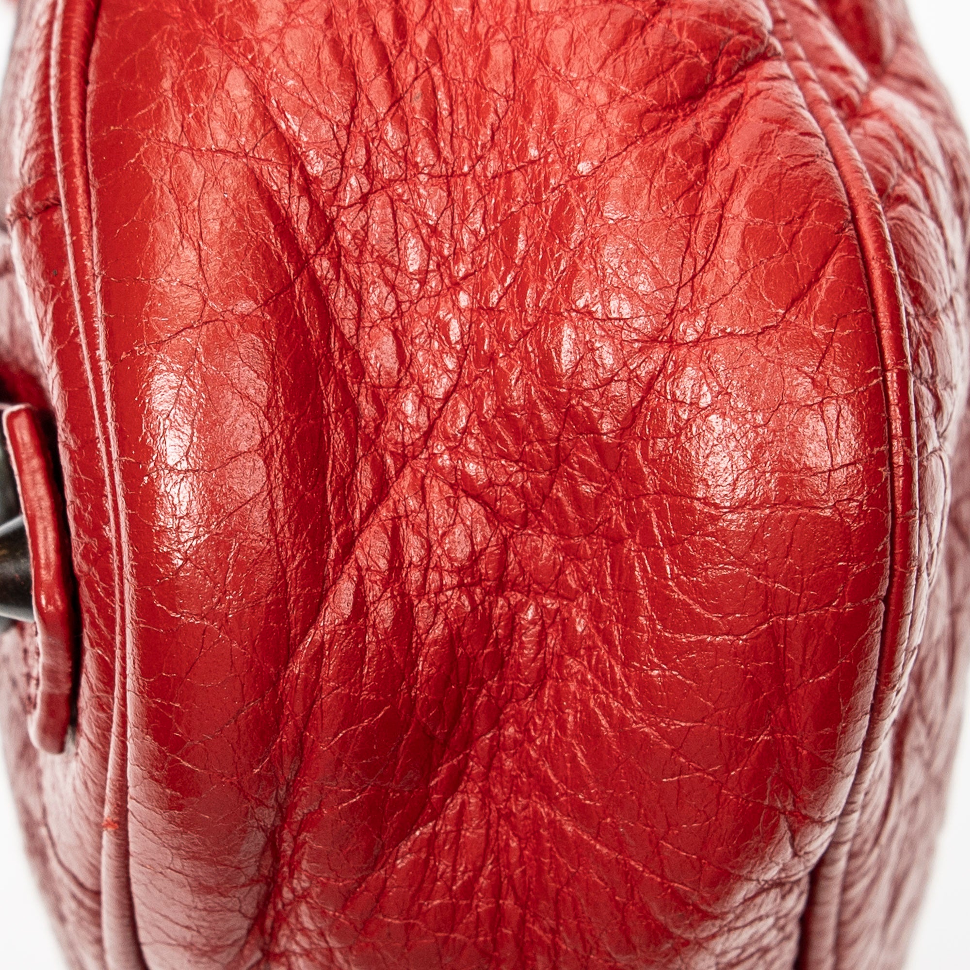 Shoulder Bag Classic Hip Crossbody Red Distressed Leather