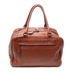 Shoulder Bag Brera Brown Trimmed Intrecciato Leather