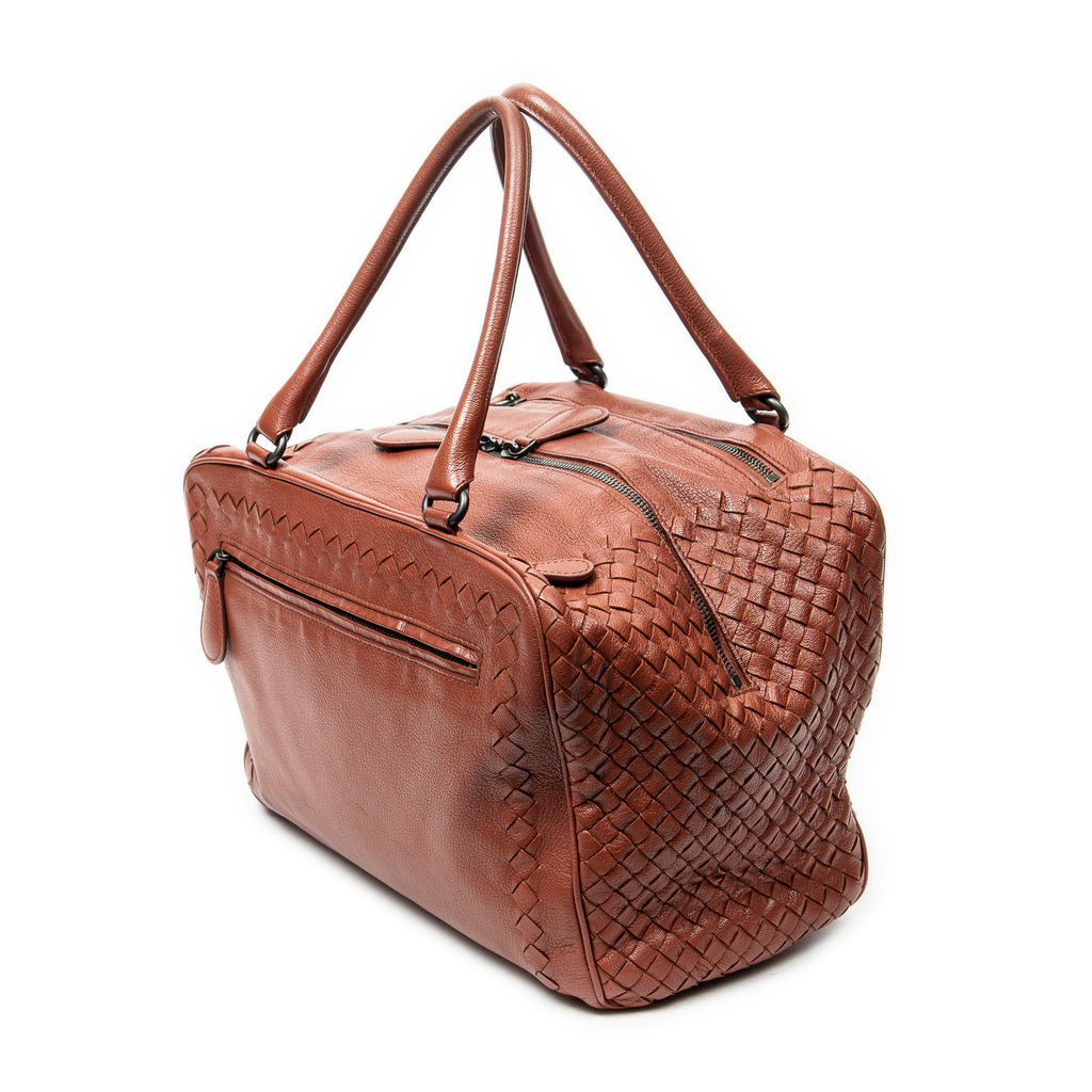 Shoulder Bag Brera Brown Trimmed Intrecciato Leather