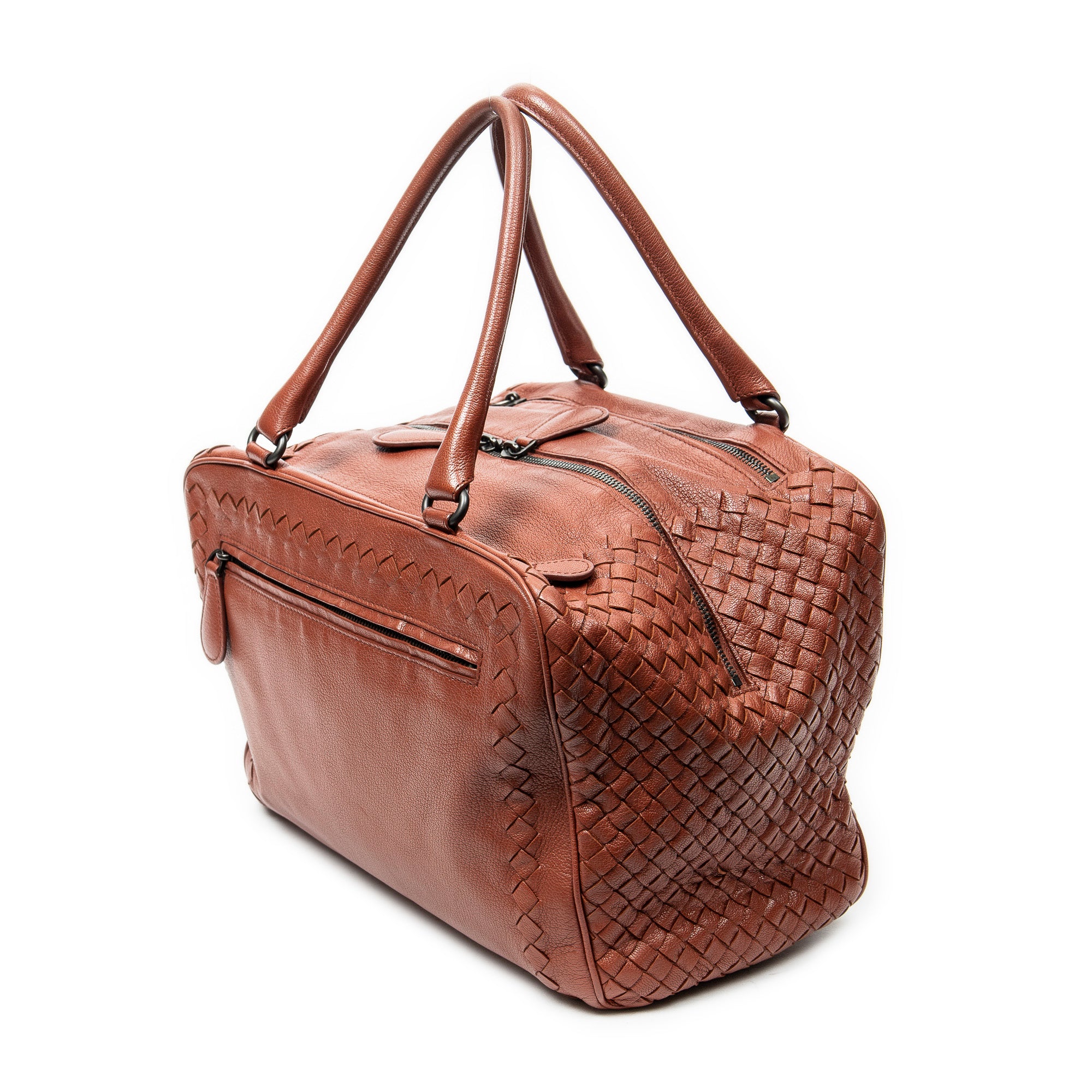 Shoulder Bag Brera Brown Trimmed Intrecciato Leather