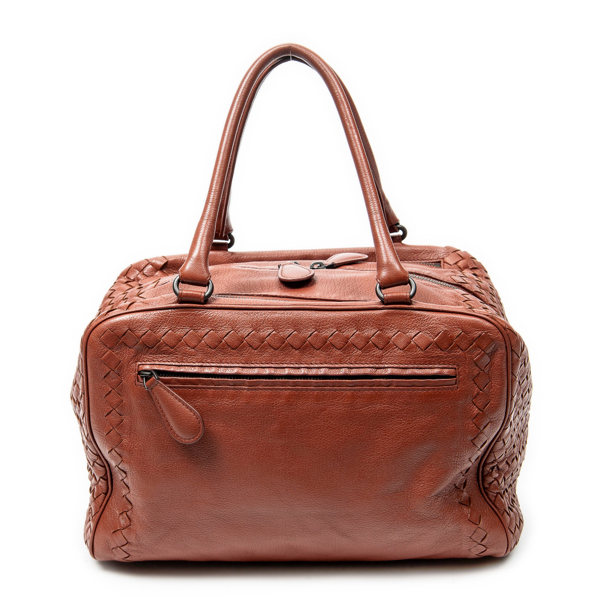 Shoulder Bag Brera Brown Trimmed Intrecciato Leather