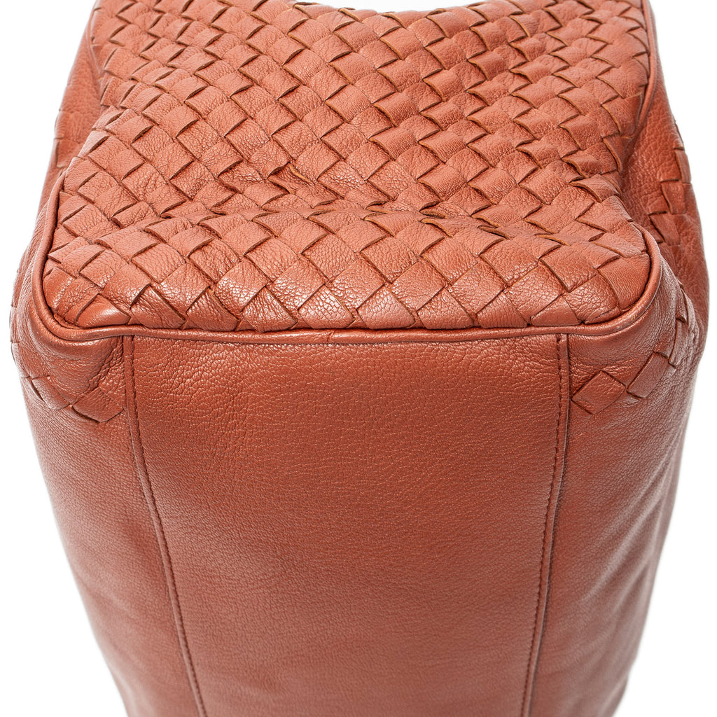 Shoulder Bag Brera Brown Trimmed Intrecciato Leather