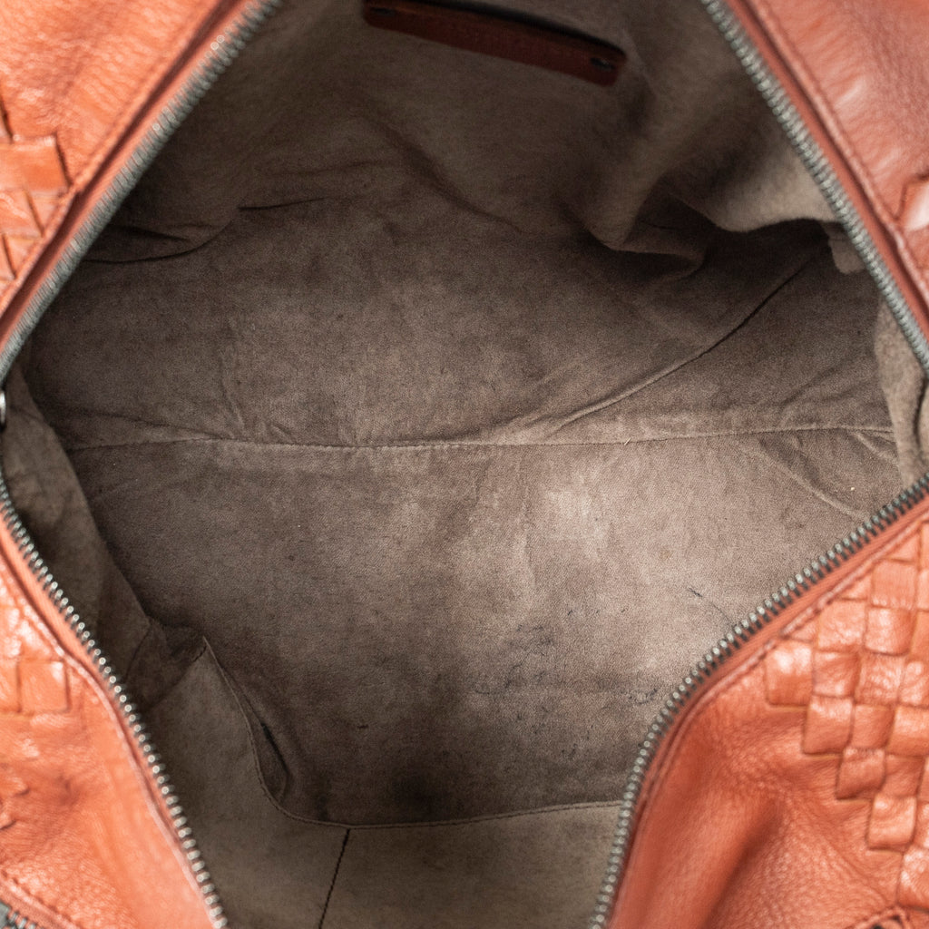 Shoulder Bag Brera Brown Trimmed Intrecciato Leather