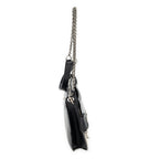 Shoulder Bag Bicolor Envelope Zip Crossbody Black Grained Calfskin Leather