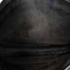 Shoulder Bag Bicolor Envelope Zip Crossbody Black Grained Calfskin Leather